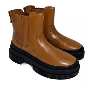 Sperry Women’s Size 9 Tan Brown Highland Chelsea Chunky Leather Boots New